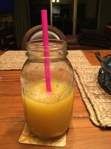 1/2 Pineapple, 1 lemon, 1 inch of ginger root